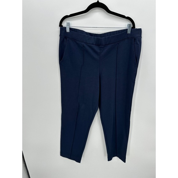 J.Crew Pants - J.Crew Womens Navy Blue Pintuck Pull On Straight Leg Pants XL